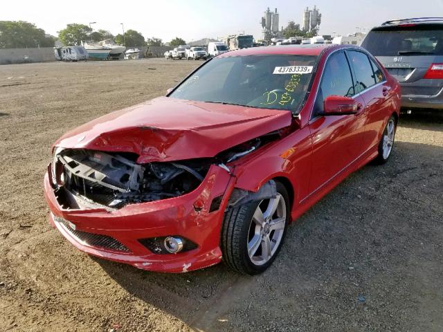 WDDGF8BB1AF474618 - 2010 MERCEDES-BENZ C 300 4MAT RED photo 2