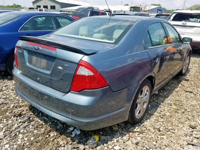 3FAHP0HA5CR427129 - 2012 FORD FUSION SE TEAL photo 4