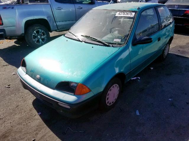 2C1MR2462P6736132 - 1993 GEO METRO GREEN photo 2