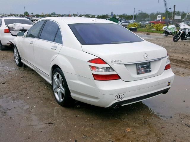 WDDNG71X38A196212 - 2008 MERCEDES-BENZ S 550 WHITE photo 3