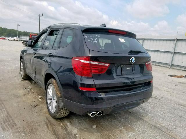 5UXWZ7C35H0X42645 - 2017 BMW X3 SDRIVE2 BLACK photo 3