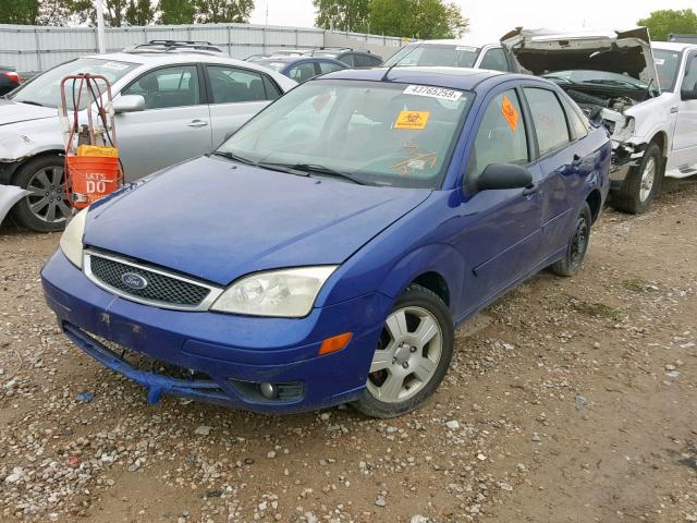 1FAHP34N26W232777 - 2006 FORD FOCUS ZX4 BLUE photo 2