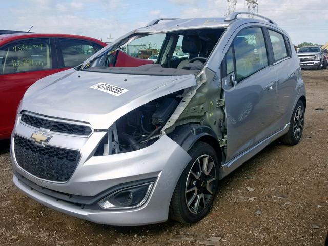 KL8CF6S96FC787580 - 2015 CHEVROLET SPARK 2LT SILVER photo 2