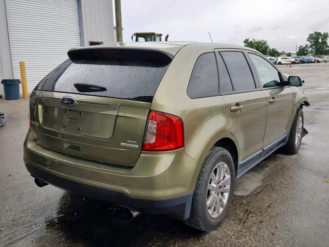 2FMDK3J95DBA06189 - 2013 FORD EDGE SEL GREEN photo 4