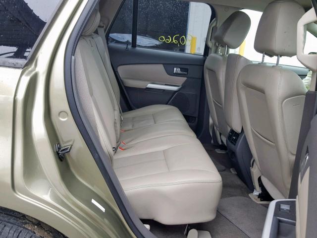 2FMDK3J95DBA06189 - 2013 FORD EDGE SEL GREEN photo 6