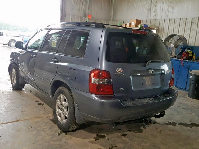 JTEDP21A960098885 - 2006 TOYOTA HIGHLANDER BLUE photo 3