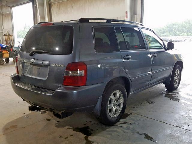 JTEDP21A960098885 - 2006 TOYOTA HIGHLANDER BLUE photo 4