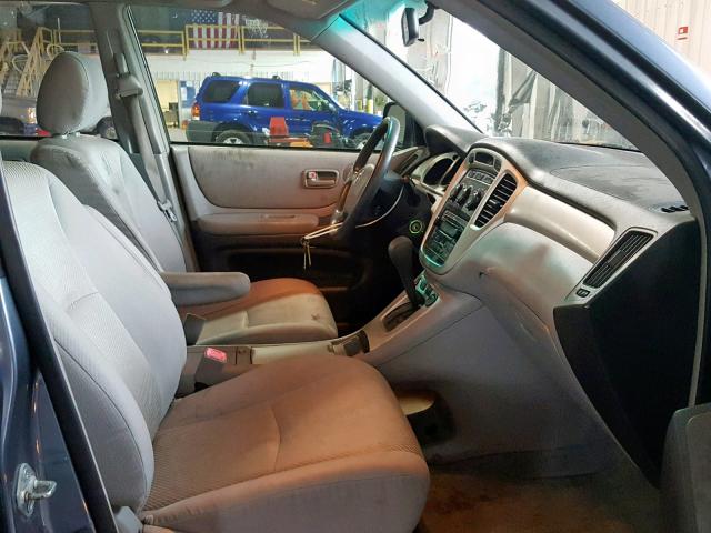 JTEDP21A960098885 - 2006 TOYOTA HIGHLANDER BLUE photo 5