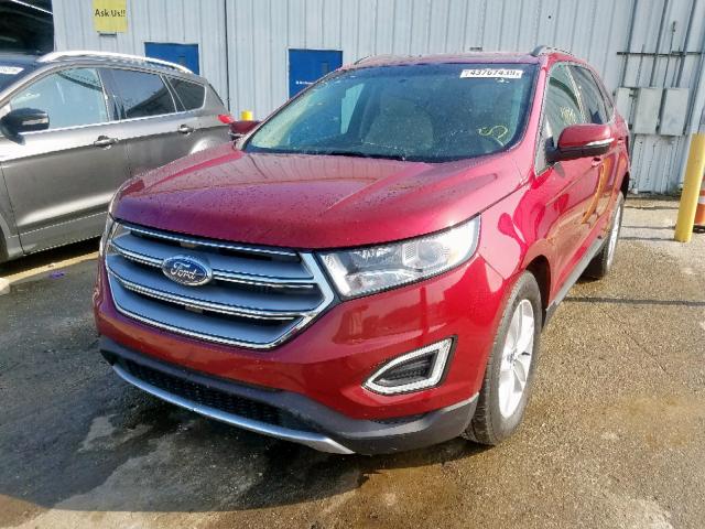 2FMTK3J89FBB32321 - 2015 FORD EDGE SEL BURGUNDY photo 2