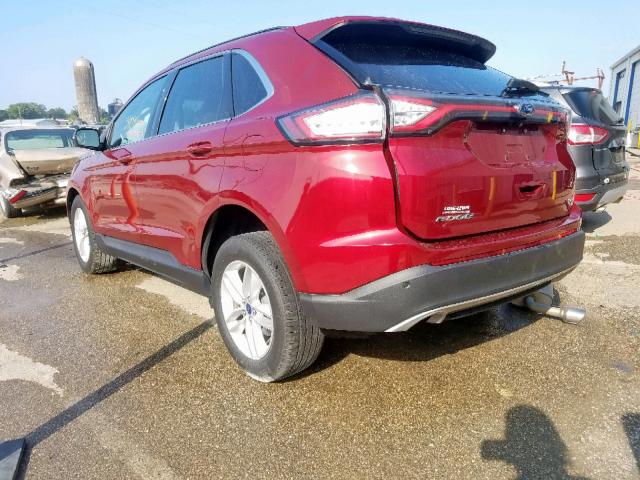 2FMTK3J89FBB32321 - 2015 FORD EDGE SEL BURGUNDY photo 3