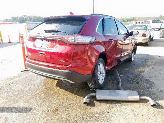 2FMTK3J89FBB32321 - 2015 FORD EDGE SEL BURGUNDY photo 4