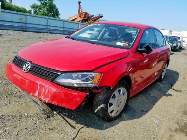 3VW2K7AJ7DM240181 - 2013 VOLKSWAGEN JETTA BASE RED photo 2