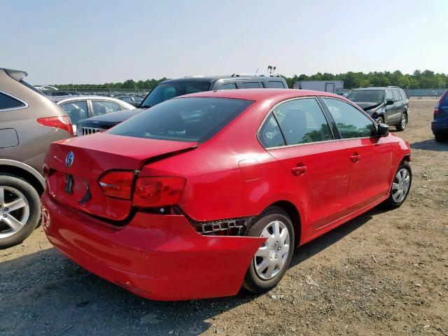 3VW2K7AJ7DM240181 - 2013 VOLKSWAGEN JETTA BASE RED photo 4