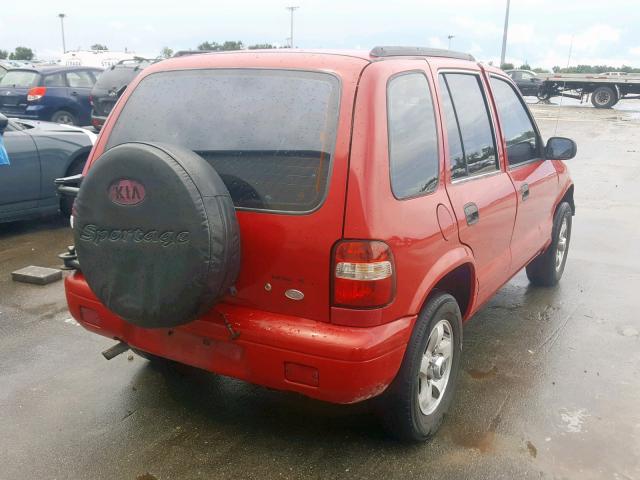 KNDJB7237W5577893 - 1998 KIA SPORTAGE RED photo 4