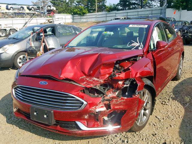3FA6P0CD1KR219451 - 2019 FORD FUSION SEL RED photo 2