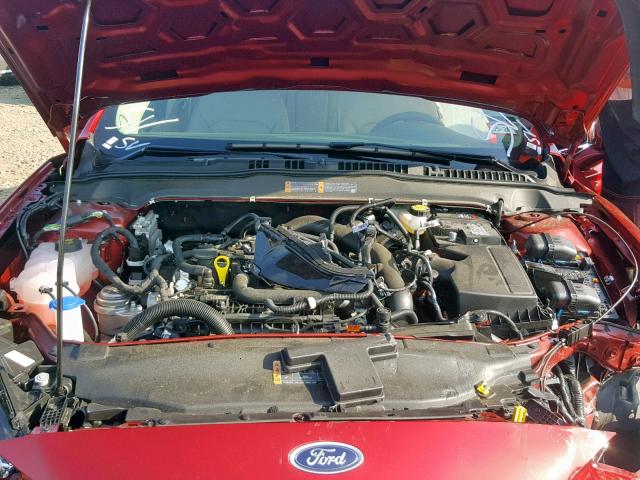 3FA6P0CD1KR219451 - 2019 FORD FUSION SEL RED photo 7