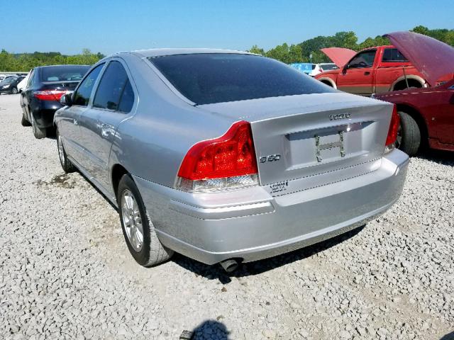 YV1RS612152446801 - 2005 VOLVO S60 SILVER photo 3