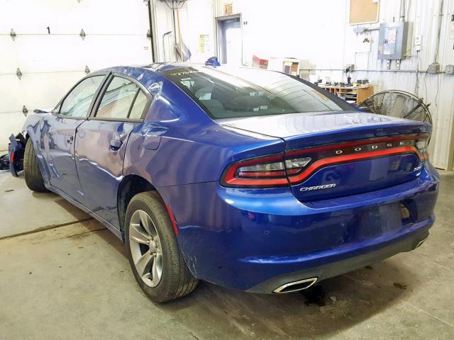 2C3CDXHG4JH328650 - 2018 DODGE CHARGER SX BLUE photo 3