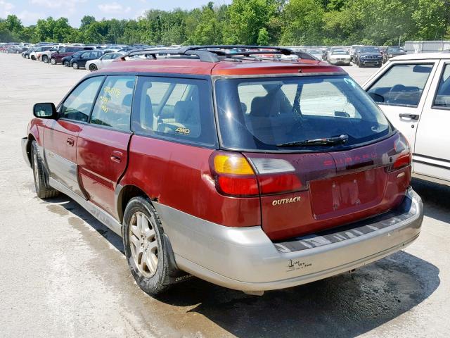 4S3BH675037644941 - 2003 SUBARU LEGACY OUT BURGUNDY photo 3