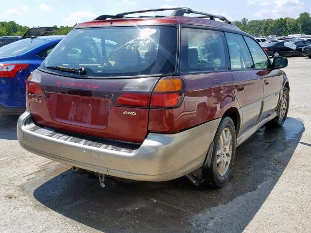 4S3BH675037644941 - 2003 SUBARU LEGACY OUT BURGUNDY photo 4