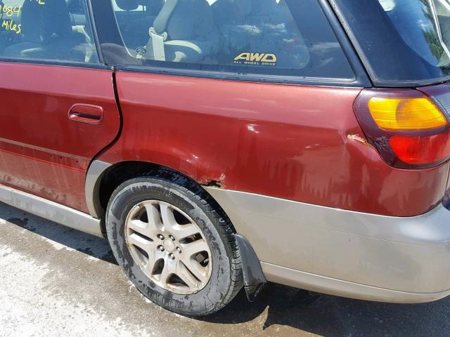 4S3BH675037644941 - 2003 SUBARU LEGACY OUT BURGUNDY photo 9