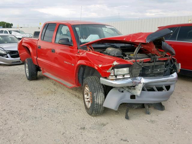 1B7HG48N22S579845 - 2002 DODGE DAKOTA QUA RED photo 1