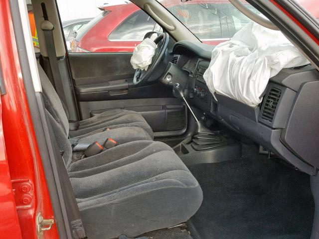 1B7HG48N22S579845 - 2002 DODGE DAKOTA QUA RED photo 5