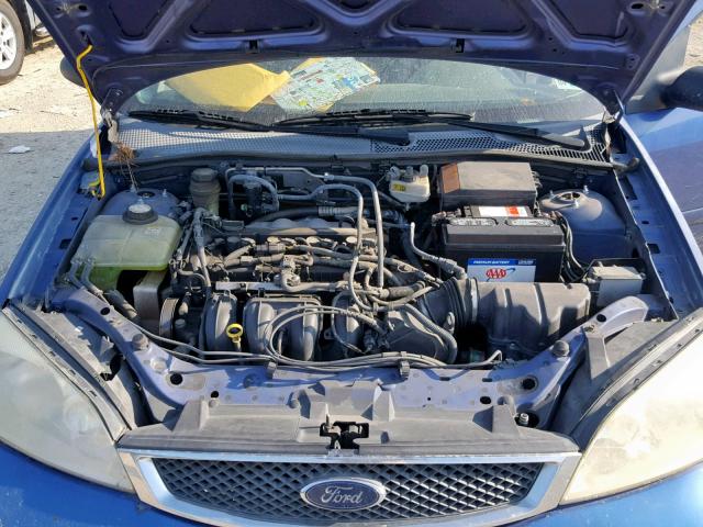 1FAHP34N45W121615 - 2005 FORD FOCUS ZX4 BLUE photo 7