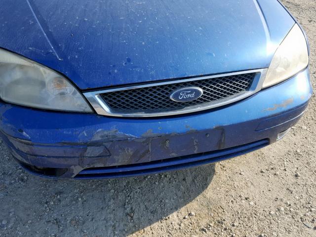 1FAHP34N45W121615 - 2005 FORD FOCUS ZX4 BLUE photo 9