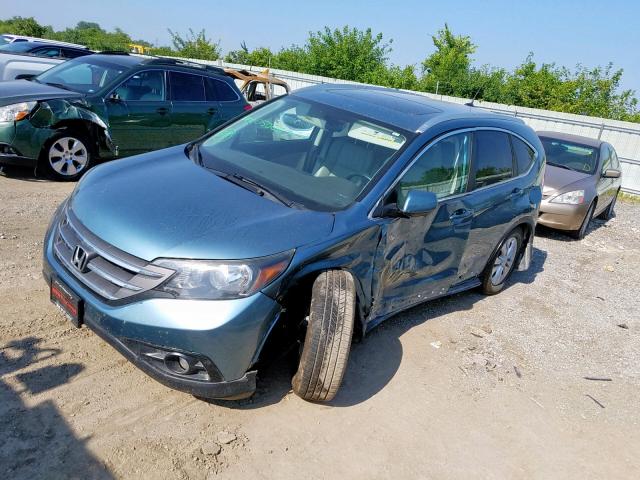 5J6RM4H71DL050067 - 2013 HONDA CR-V EXL BLUE photo 2