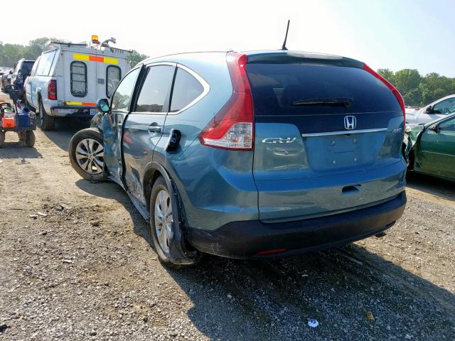 5J6RM4H71DL050067 - 2013 HONDA CR-V EXL BLUE photo 3