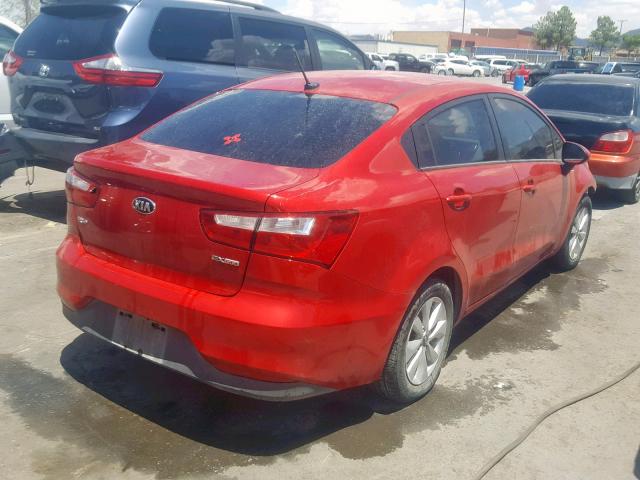 KNADN4A38H6071441 - 2017 KIA RIO EX RED photo 4