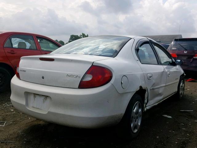 1B3ES46C21D233379 - 2001 DODGE NEON SE WHITE photo 4