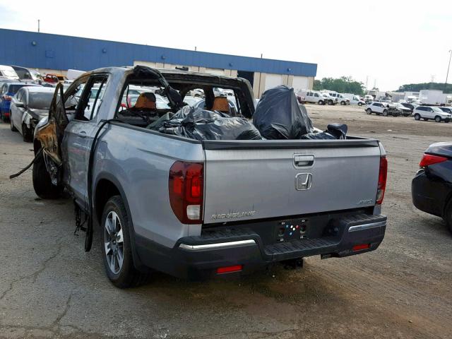 5FPYK3F5XHB002652 - 2017 HONDA RIDGELINE SILVER photo 3