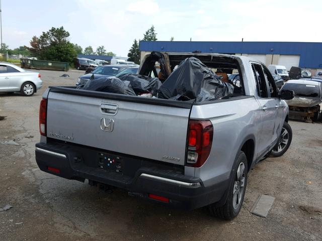 5FPYK3F5XHB002652 - 2017 HONDA RIDGELINE SILVER photo 4