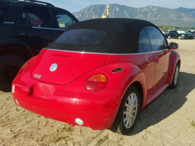 3VWCM31Y14M316353 - 2004 VOLKSWAGEN NEW BEETLE RED photo 4