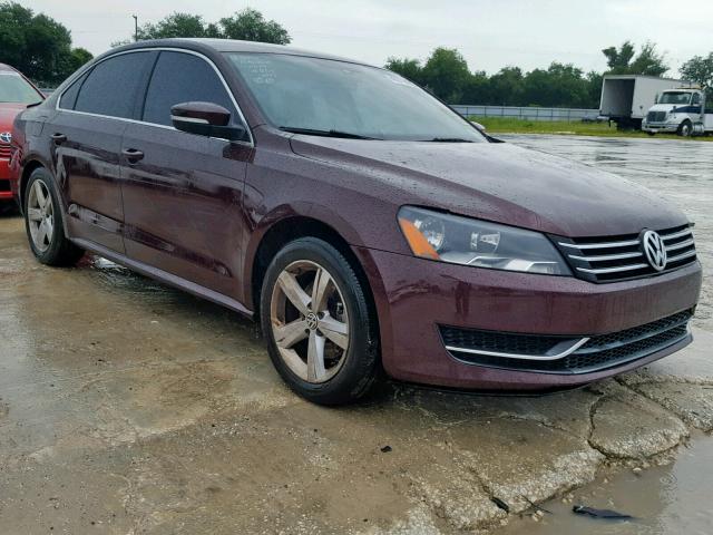 1VWBH7A34DC101515 - 2013 VOLKSWAGEN PASSAT SE MAROON photo 1