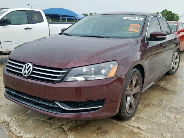 1VWBH7A34DC101515 - 2013 VOLKSWAGEN PASSAT SE MAROON photo 2