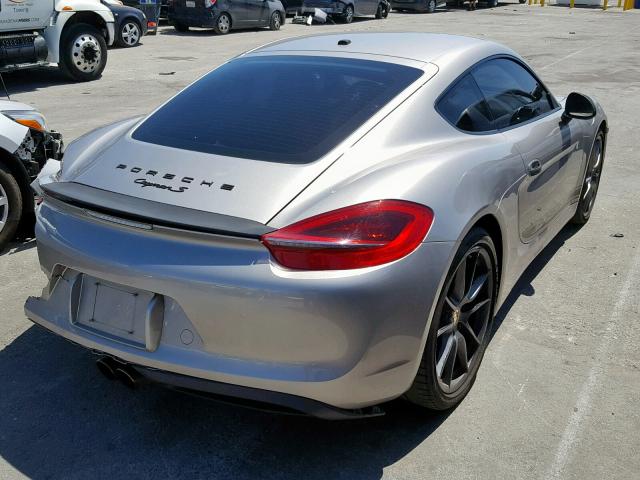 WP0AB2A85EK190923 - 2014 PORSCHE CAYMAN S SILVER photo 4