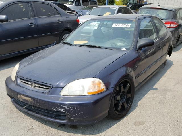 2HGEJ6343VH116074 - 1997 HONDA CIVIC DX BLUE photo 2