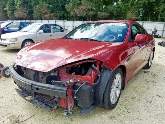 KMHHM66D17U252486 - 2007 HYUNDAI TIBURON GS BURGUNDY photo 2