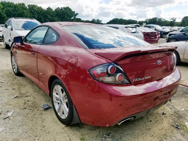 KMHHM66D17U252486 - 2007 HYUNDAI TIBURON GS BURGUNDY photo 3