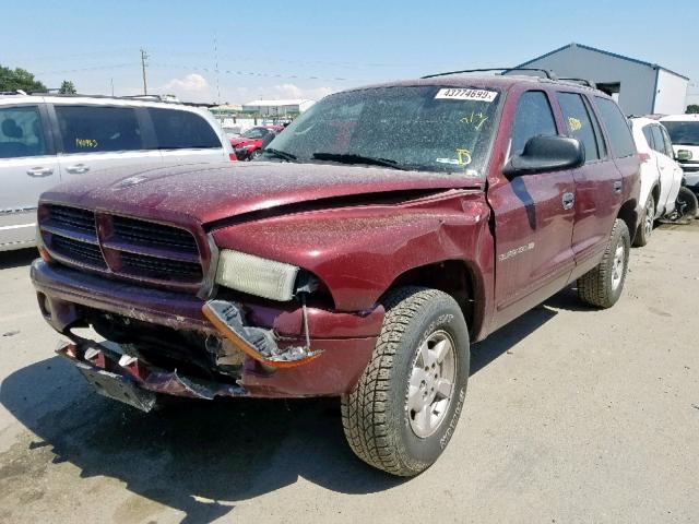 1B4HS28NX1F614719 - 2001 DODGE DURANGO MAROON photo 2