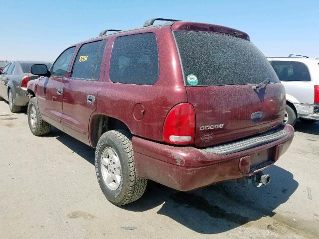 1B4HS28NX1F614719 - 2001 DODGE DURANGO MAROON photo 3