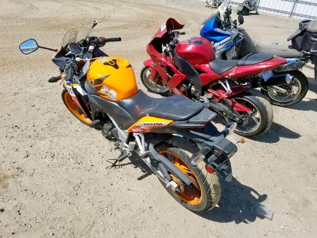 MLHMC4109D5301502 - 2013 HONDA CBR250 R ORANGE photo 3