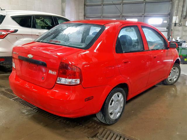 KL1TJ52614B272468 - 2004 CHEVROLET AVEO LS RED photo 4