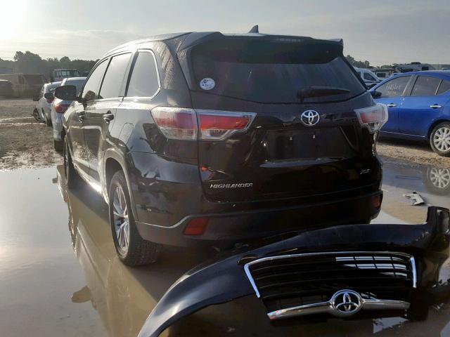 5TDKKRFH5ES006532 - 2014 TOYOTA HIGHLANDER BLACK photo 3