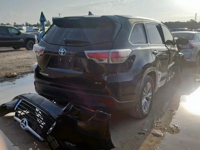 5TDKKRFH5ES006532 - 2014 TOYOTA HIGHLANDER BLACK photo 4