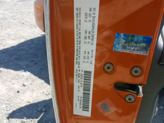 1B3ES56C75D192775 - 2005 DODGE NEON SXT ORANGE photo 10