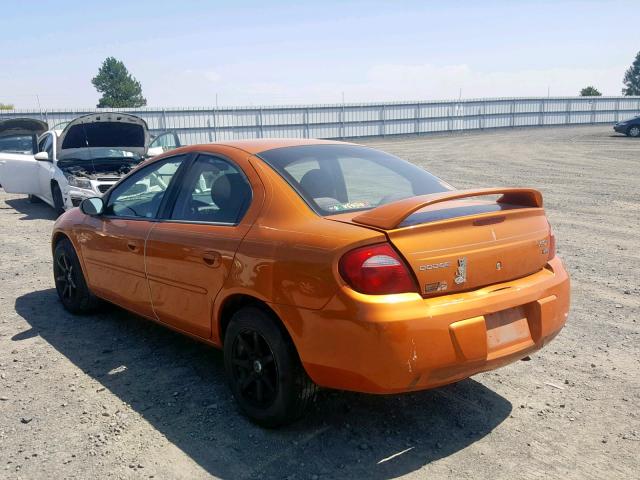 1B3ES56C75D192775 - 2005 DODGE NEON SXT ORANGE photo 3